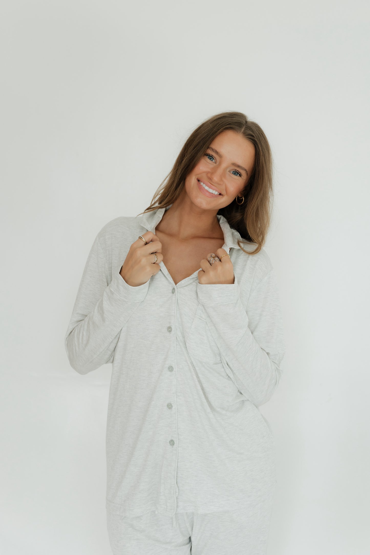 Solid Grey Pajama Set
