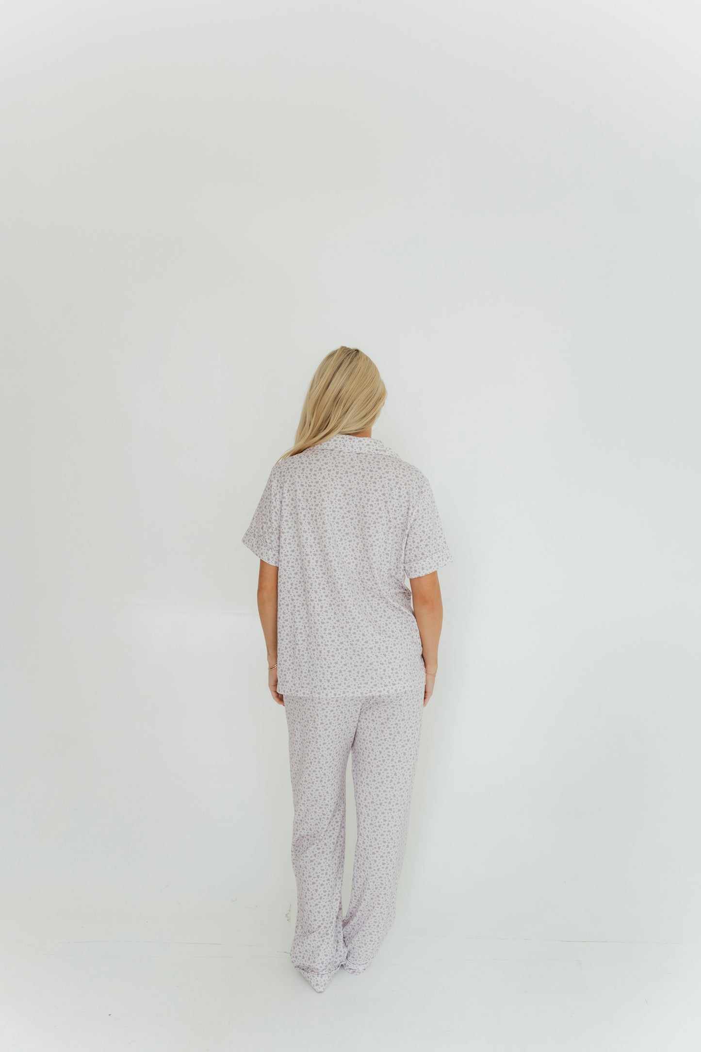 Light Purple Floral Pajama Set