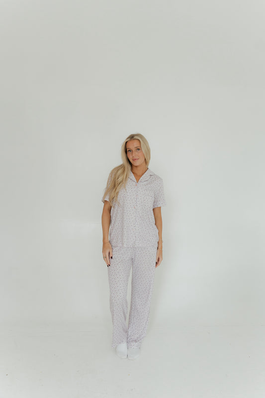 Light Purple Floral Pajama Set