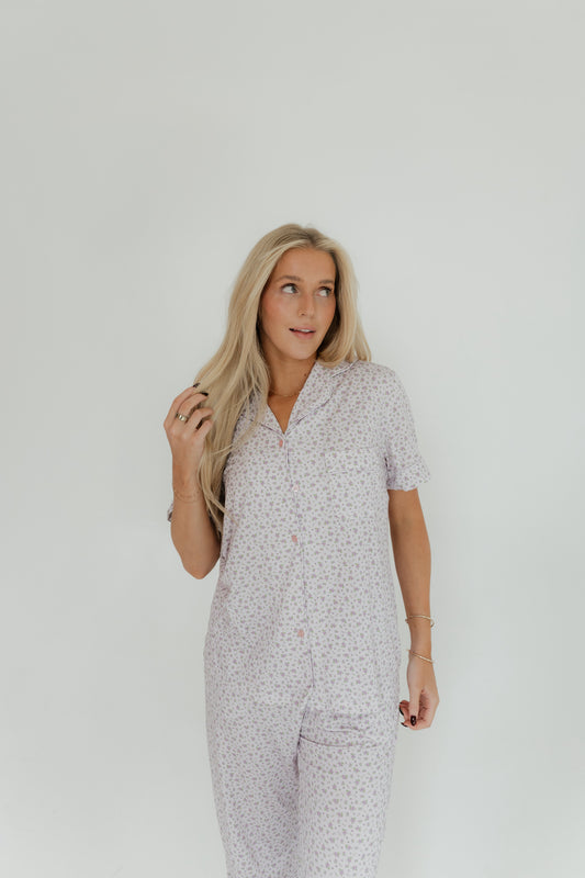 Light Purple Floral Pajama Set